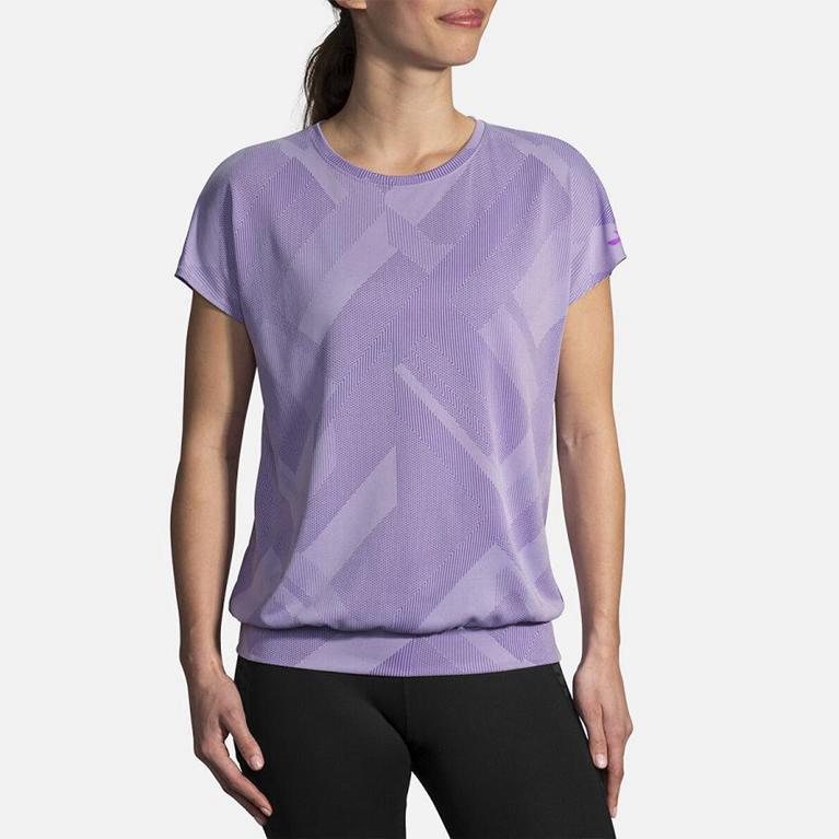 Brooks ARRAY Short Sleeve Running Shirt Womens Canada - Purple (HQD953012)